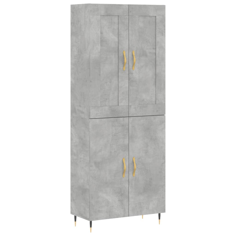 Highboard Betongrau 69,5x34x180 cm Holzwerkstoff