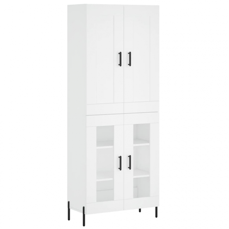 Highboard Weiß 69,5x34x180 cm Holzwerkstoff