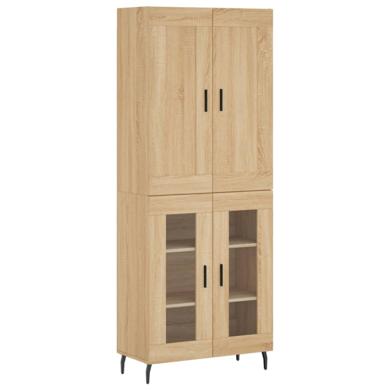 Highboard Sonoma-Eiche 69,5x34x180 cm Holzwerkstoff