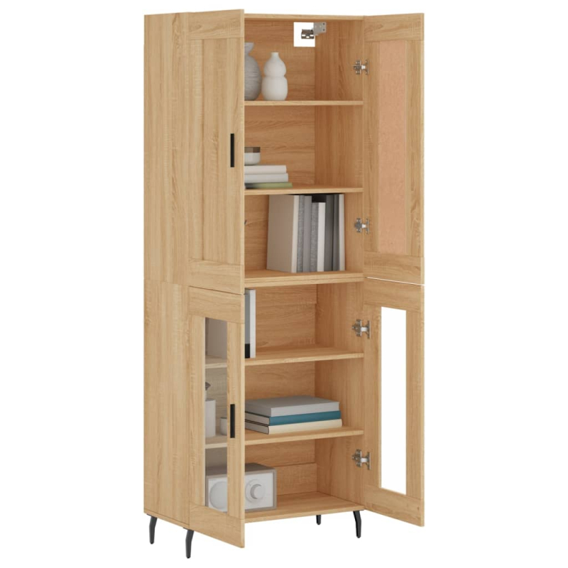Highboard Sonoma-Eiche 69,5x34x180 cm Holzwerkstoff