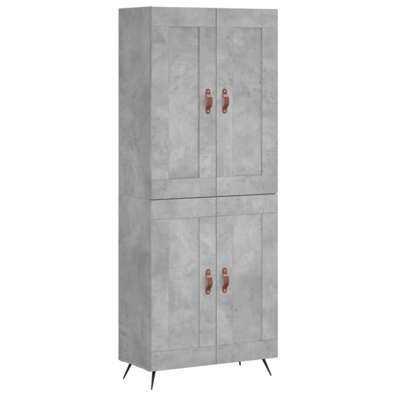 Highboard Betongrau 69,5x34x180 cm Holzwerkstoff