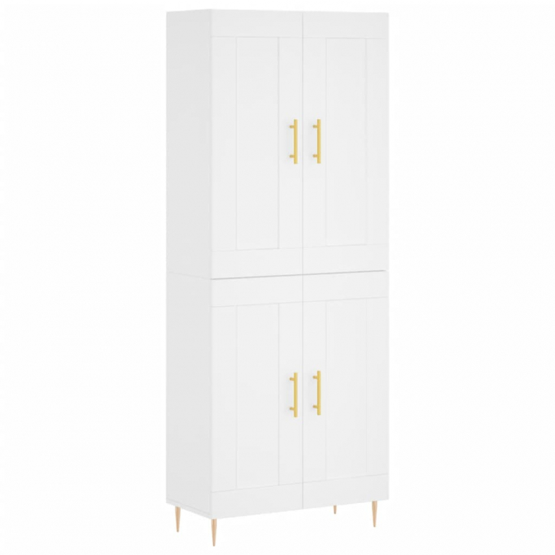 Highboard Weiß 69,5x34x180 cm Holzwerkstoff