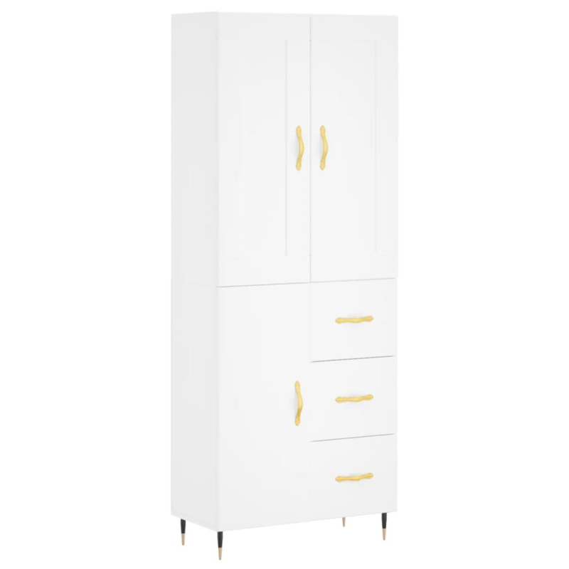 Highboard Weiß 69,5x34x180 cm Holzwerkstoff