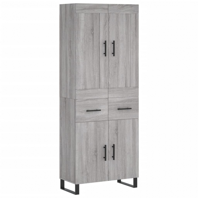 Highboard Grau Sonoma 69,5x34x180 cm Holzwerkstoff