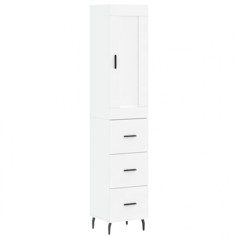 Highboard Weiß 34,5x34x180 cm Holzwerkstoff