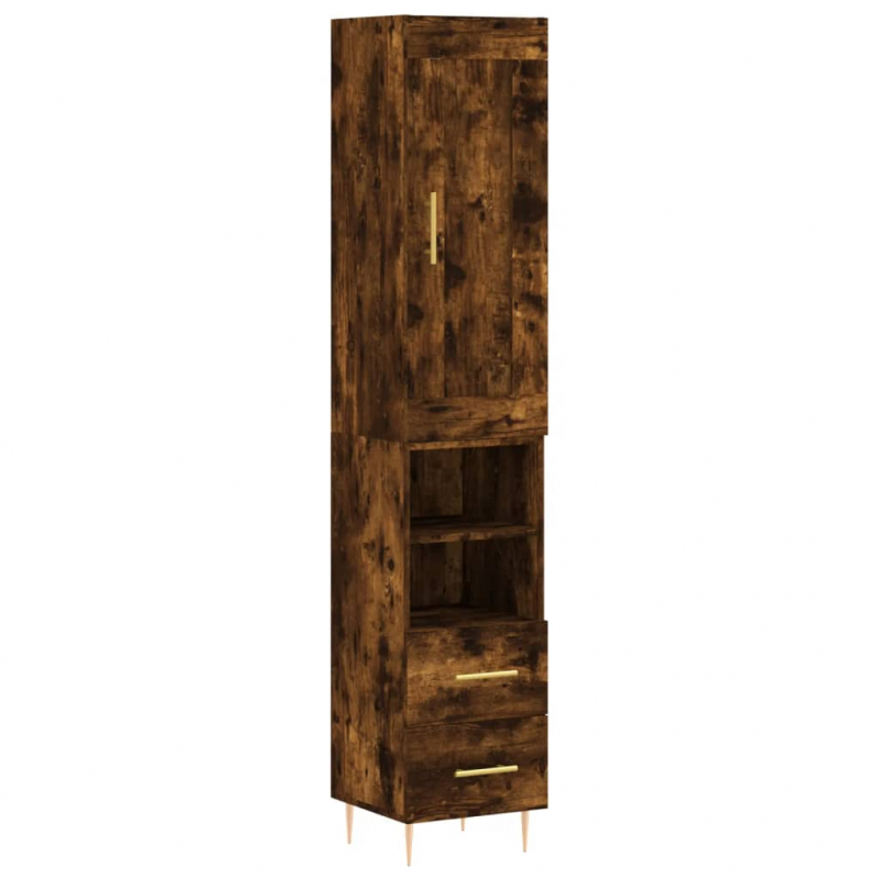 Highboard Räuchereiche 34,5x34x180 cm Holzwerkstoff