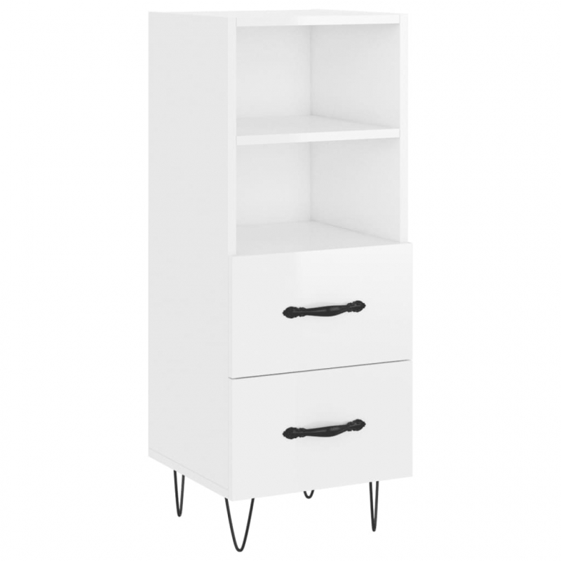 Highboard Hochglanz-Weiß 34,5x34x180 cm Holzwerkstoff
