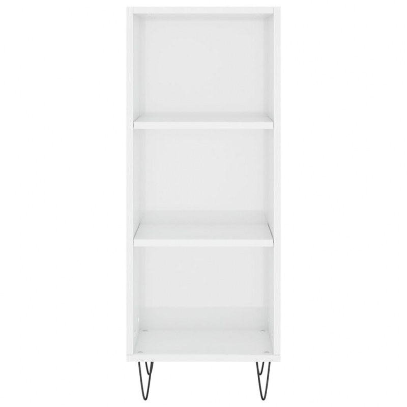 Highboard Hochglanz-Weiß 34,5x34x180 cm Holzwerkstoff