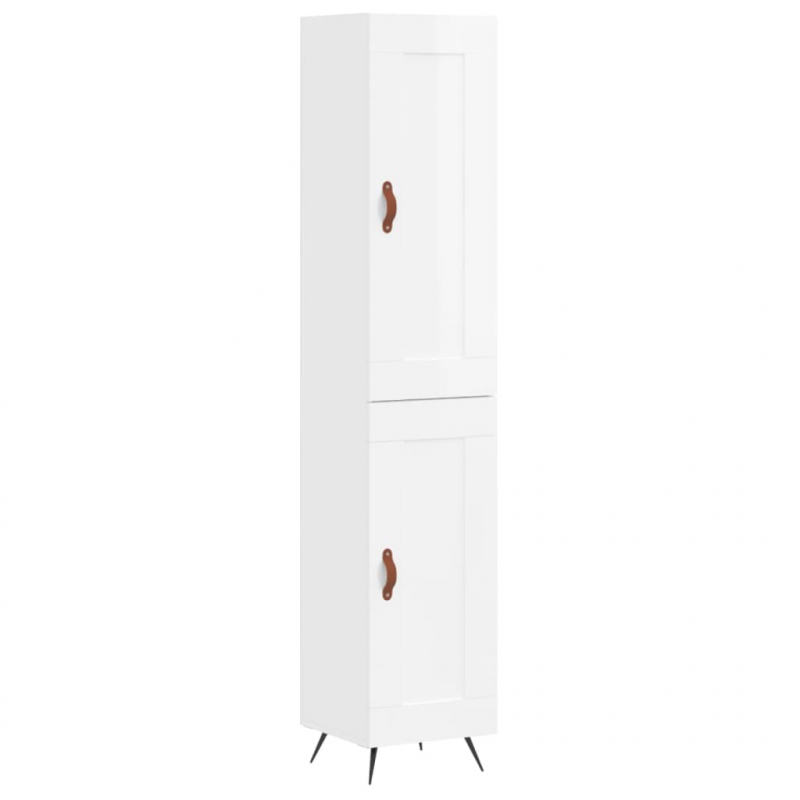Highboard Hochglanz-Weiß 34,5x34x180 cm Holzwerkstoff