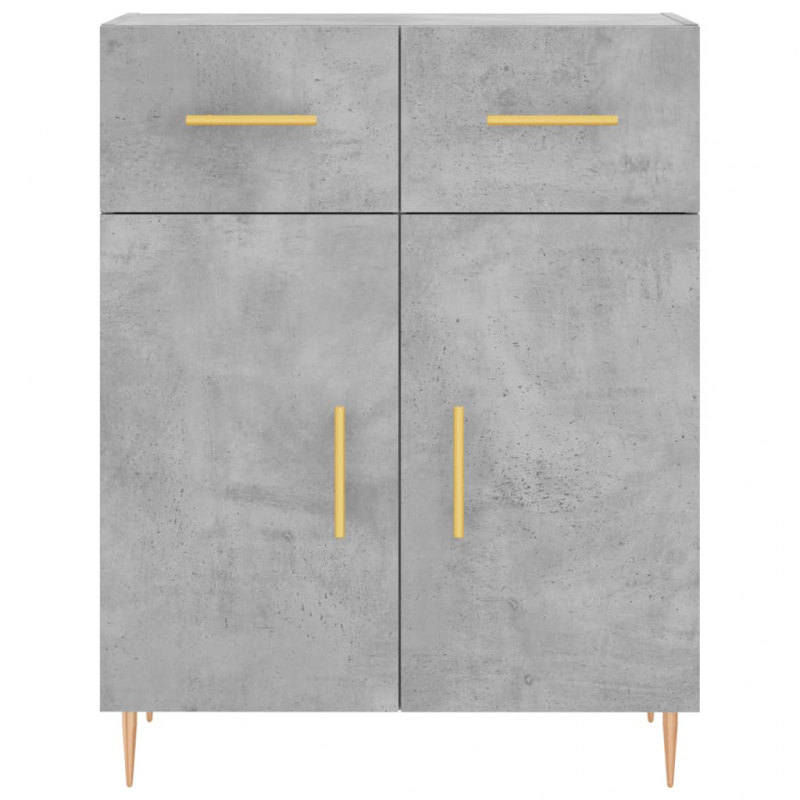 Highboard Betongrau 69,5x34x180 cm Holzwerkstoff