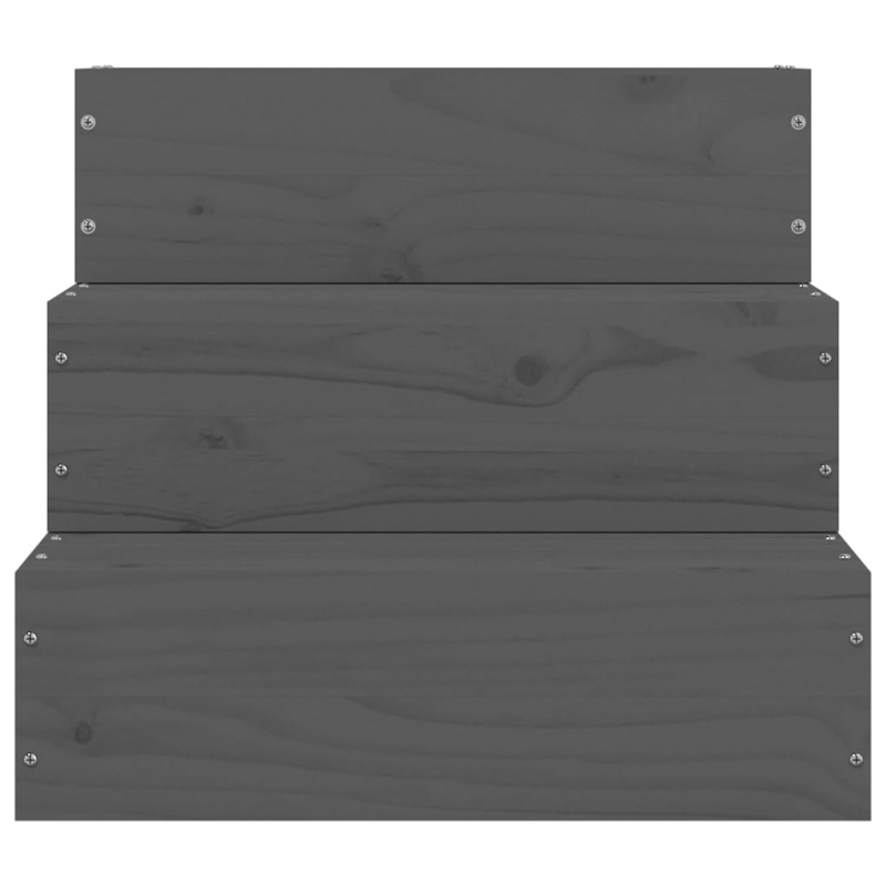 Haustiertreppe Grau 40x37,5x35 cm Massivholz Kiefer