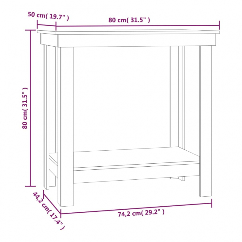 Werkbank 80x50x80 cm Massivholz Kiefer