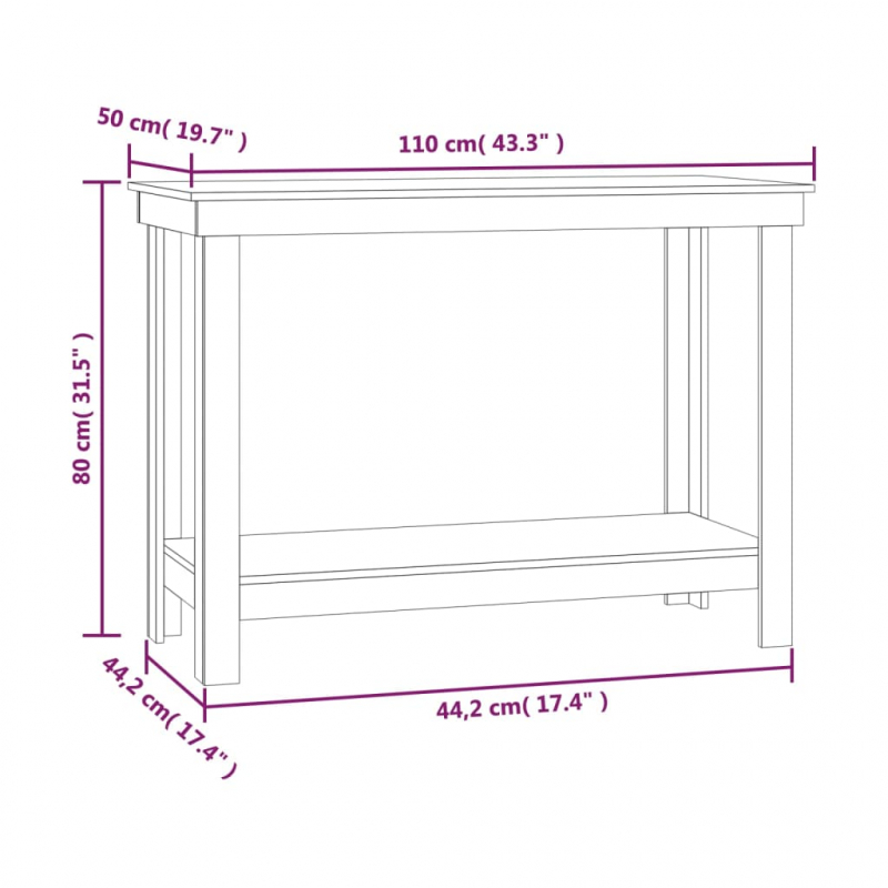 Werkbank Honigbraun 110x50x80 cm Massivholz Kiefer