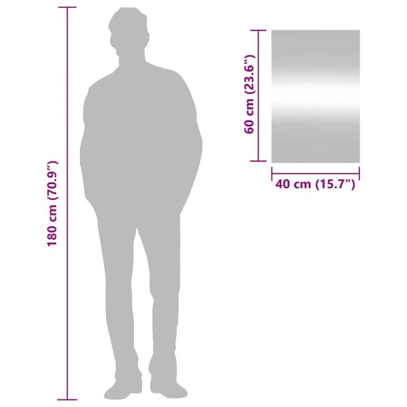 Wandspiegel 40x60 cm Glas Rechteckig