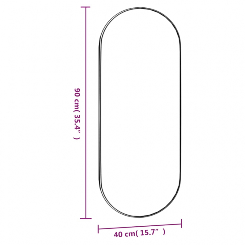 Wandspiegel 40x90 cm Glas Oval