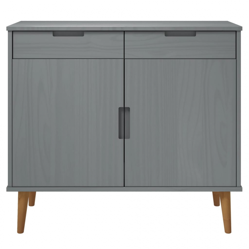 Sideboard MOLDE Grau 90x40x80 cm Massivholz Kiefer