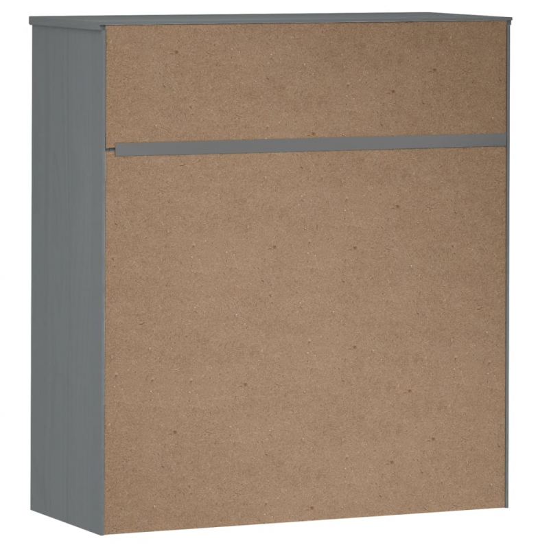 Highboard-Oberteil MOLDE Grau 90x35x100 cm Massivholz Kiefer