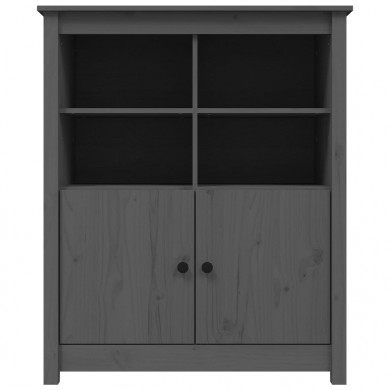 Sideboard Grau 83x41,5x100 cm Massivholz Kiefer