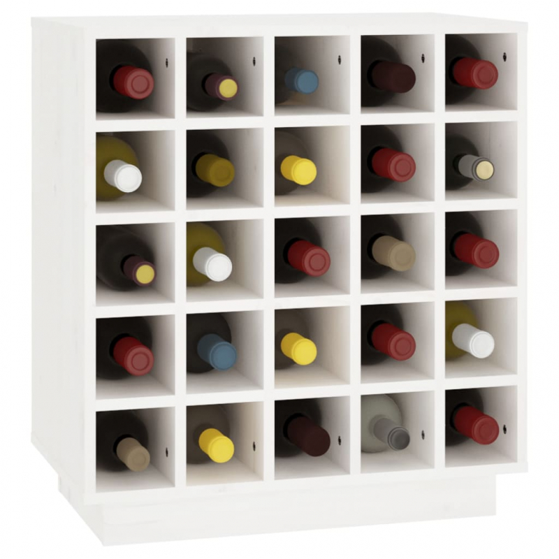 Weinregal Weiß 55,5x34x61 cm Massivholz Kiefer