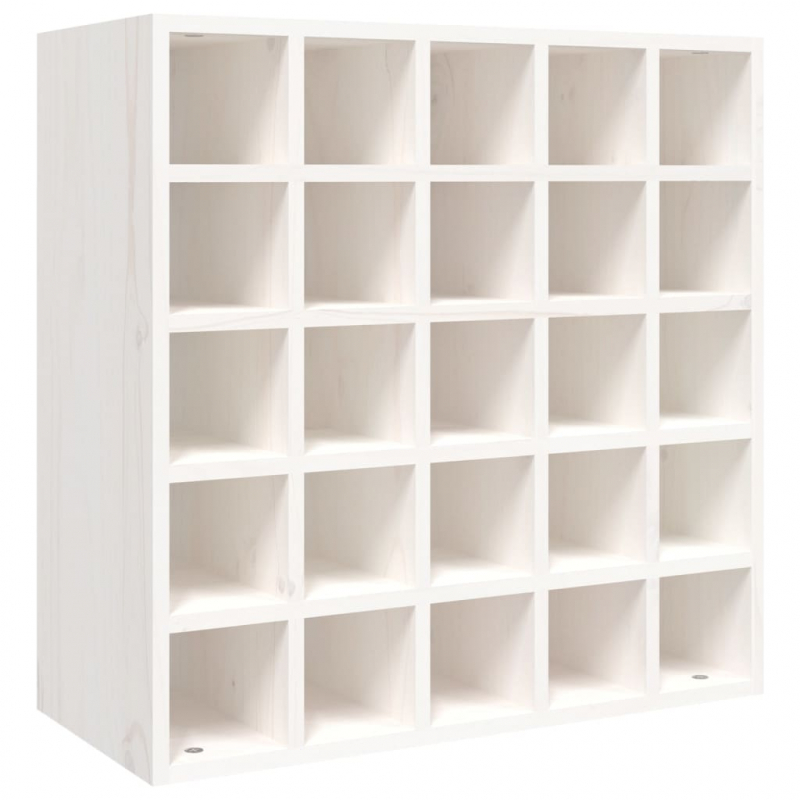 Weinregal Weiß 56x25x56 cm Massivholz Kiefer