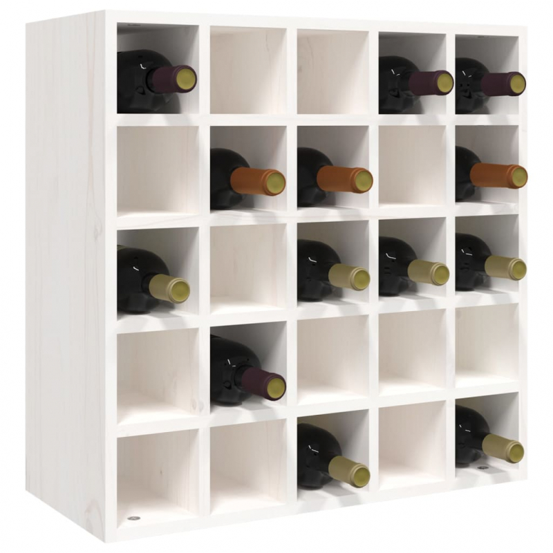 Weinregal Weiß 56x25x56 cm Massivholz Kiefer