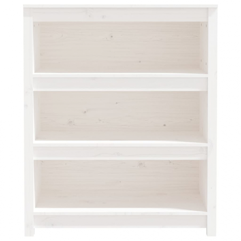 Bücherregal Weiß 80x35x97 cm Massivholz Kiefer