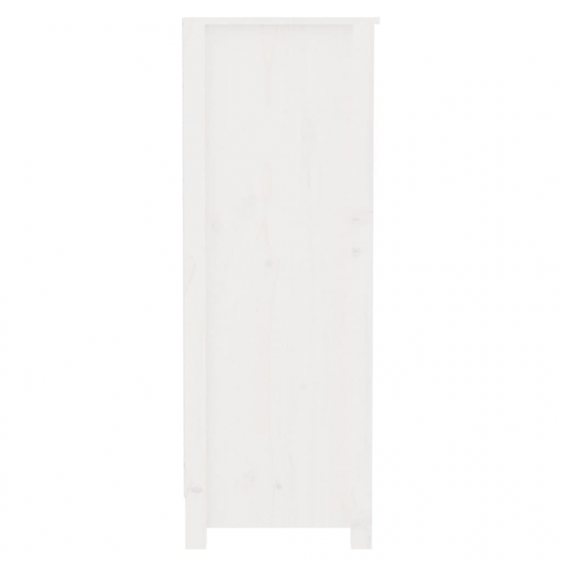 Bücherregal Weiß 80x35x97 cm Massivholz Kiefer