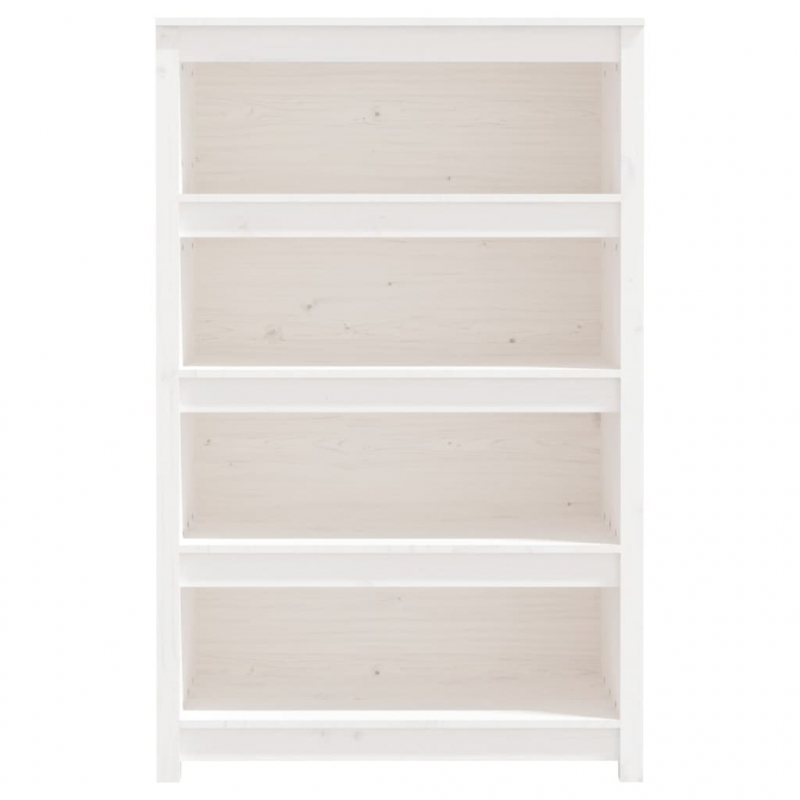 Bücherregal Weiß 80x35x126 cm Massivholz Kiefer