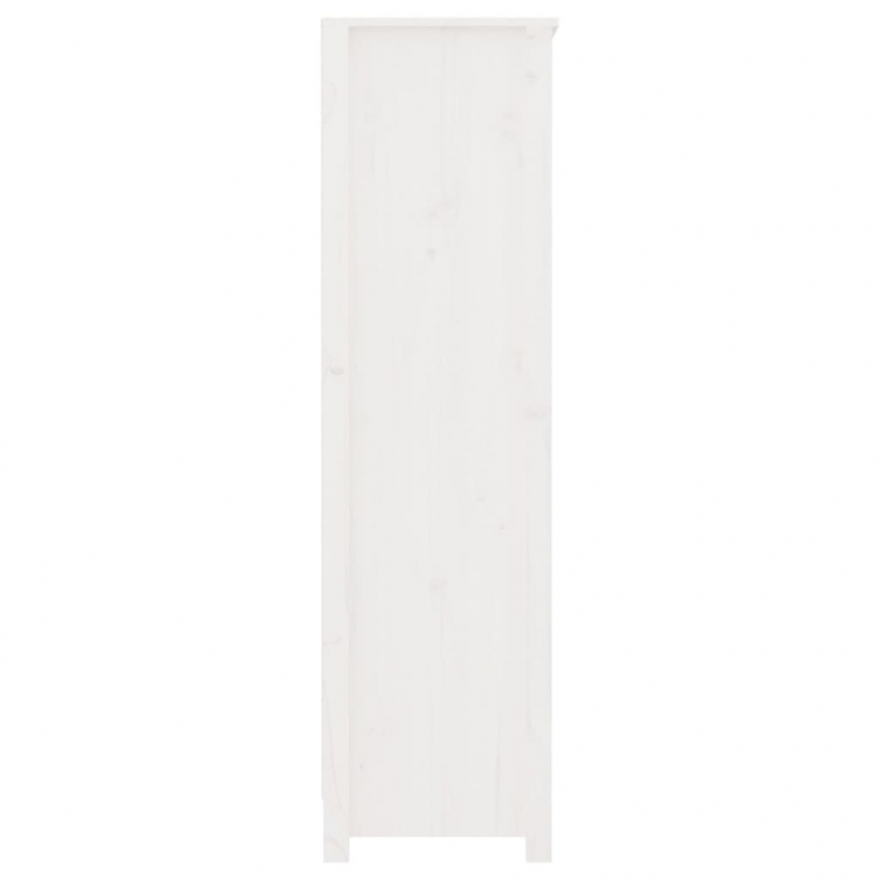 Bücherregal Weiß 80x35x126 cm Massivholz Kiefer