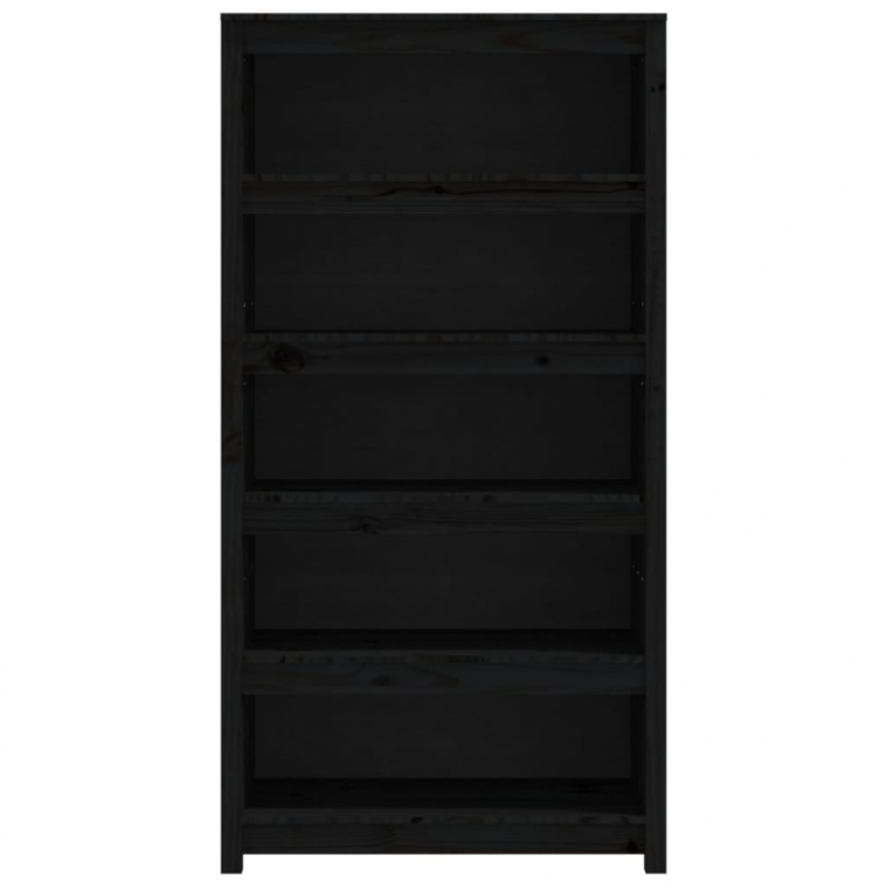 Bücherregal Schwarz 80x35x154 cm Massivholz Kiefer