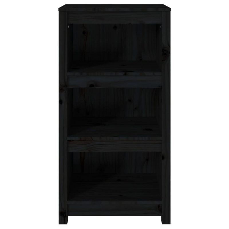 Bücherregal Schwarz 50x35x97 cm Massivholz Kiefer
