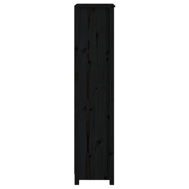 Bücherregal Schwarz 50x35x154 cm Massivholz Kiefer