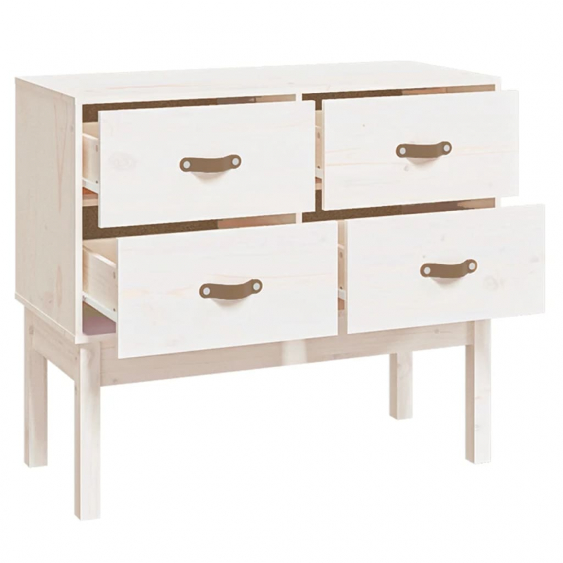 Konsolenschrank Weiß 90x40x78 cm Massivholz Kiefer