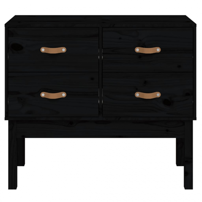 Konsolenschrank Schwarz 90x40x78 cm Massivholz Kiefer