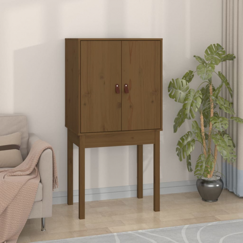 Highboard Honigbraun 60x40x120 cm Massivholz Kiefer