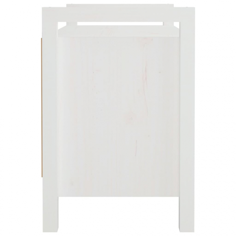 Flurbank Weiß 80x40x60 cm Massivholz Kiefer