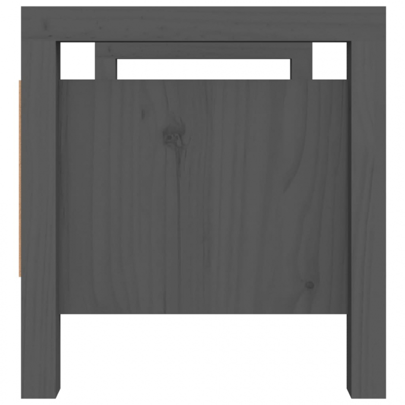 Flurbank Grau 80x40x43 cm Massivholz Kiefer