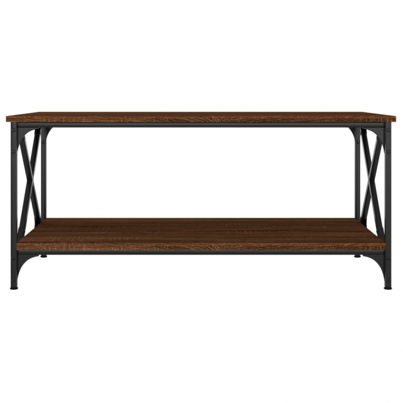 Couchtisch Braun Eichen-Optik 100x50x45 cm Holzwerkstoff Eisen
