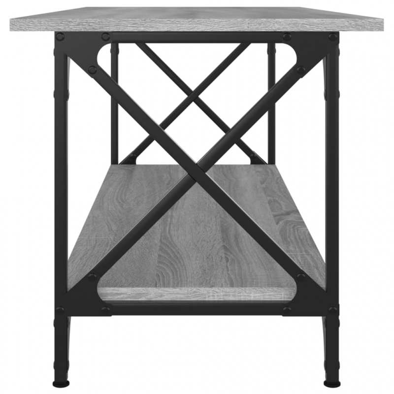 Couchtisch Grau Sonoma 100x45x45 cm Holzwerkstoff und Eisen