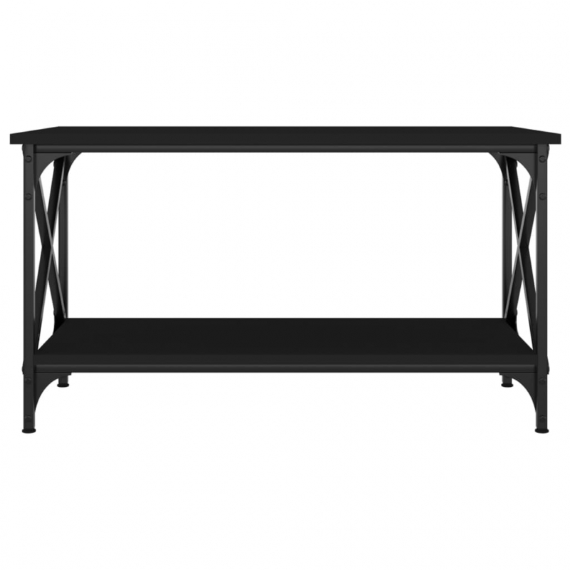 Couchtisch Schwarz 80x45x45 cm Holzwerkstoff und Eisen