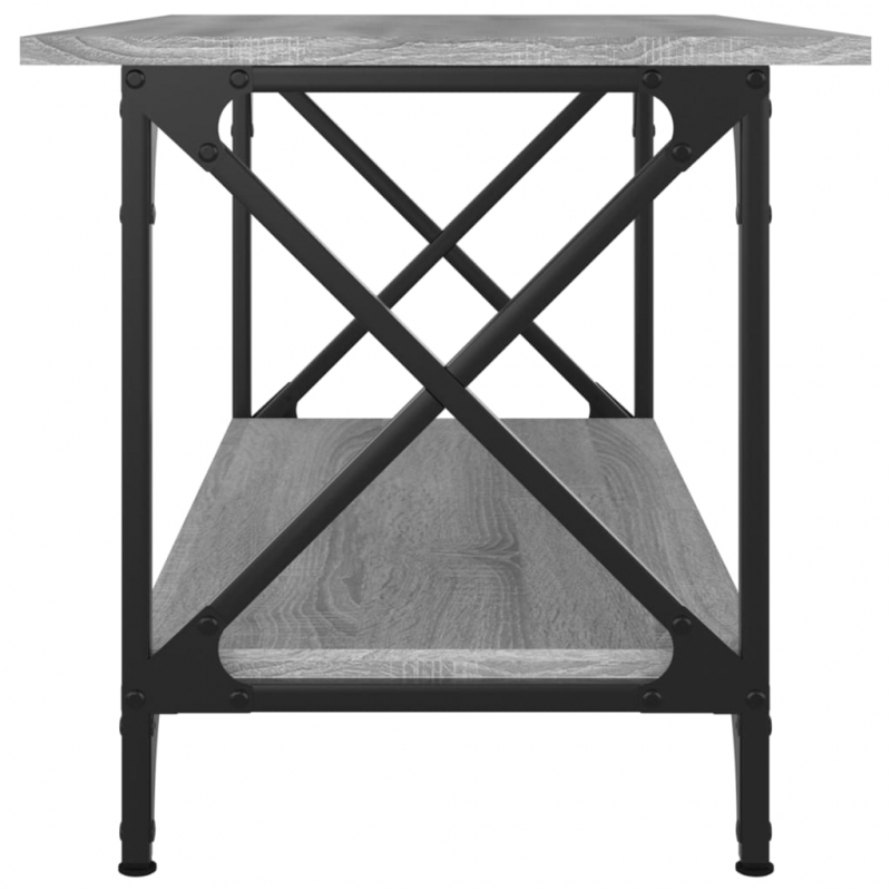 Couchtisch Grau Sonoma 80x45x45 cm Holzwerkstoff und Eisen