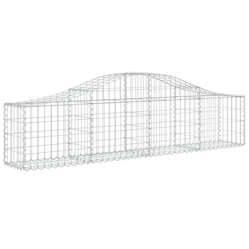 Gabionen mit Hochbogen 2 Stk. 200x30x40/60 cm Verzinktes Eisen