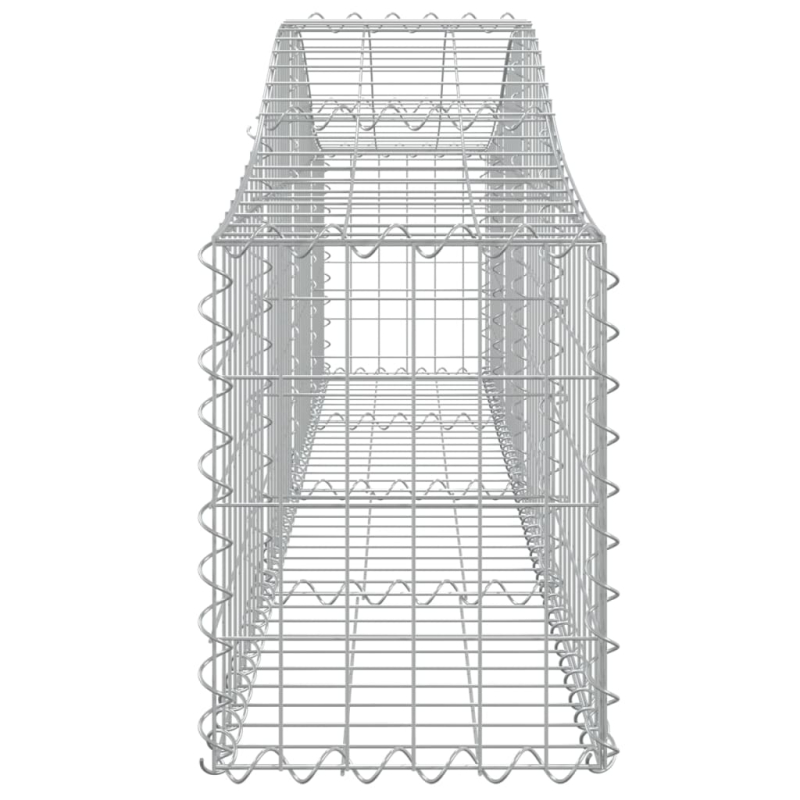 Gabionen mit Hochbogen 2 Stk. 200x30x40/60 cm Verzinktes Eisen