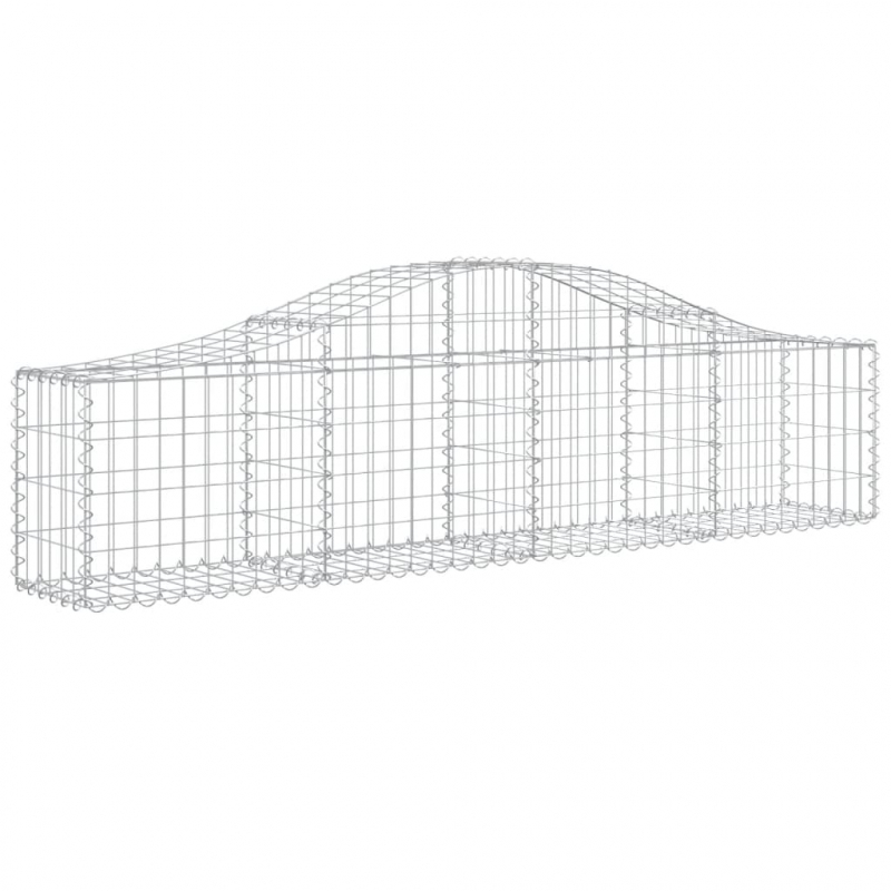 Gabionen mit Hochbogen 3 Stk. 200x30x40/60 cm Verzinktes Eisen