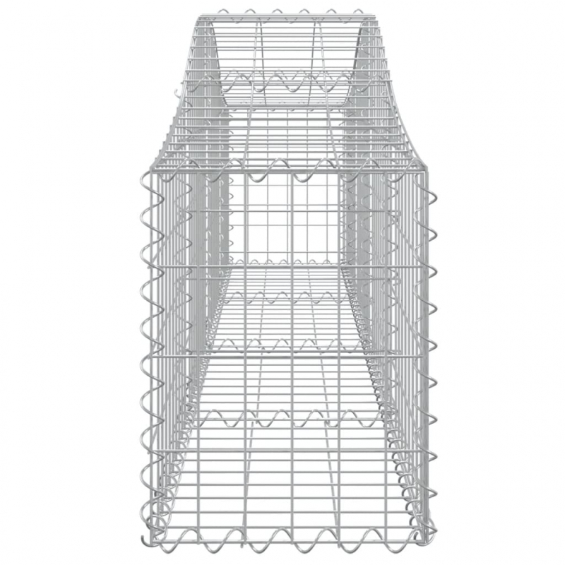Gabionen mit Hochbogen 3 Stk. 200x30x40/60 cm Verzinktes Eisen