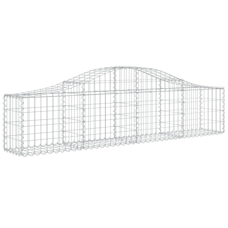 Gabionen mit Hochbogen 4 Stk. 200x30x40/60 cm Verzinktes Eisen