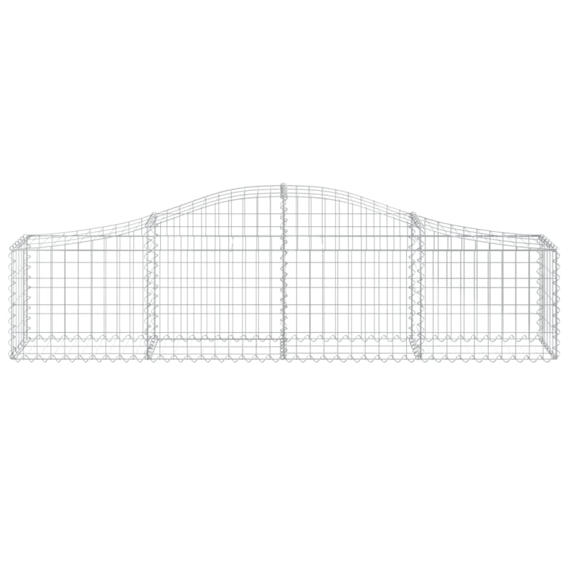 Gabionen mit Hochbogen 5 Stk. 200x30x40/60 cm Verzinktes Eisen