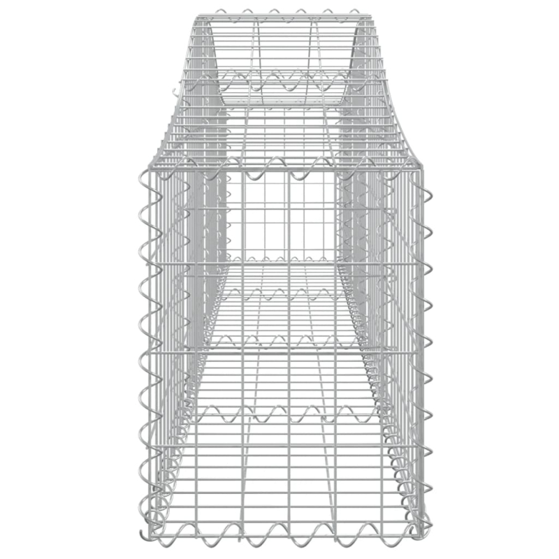 Gabionen mit Hochbogen 5 Stk. 200x30x40/60 cm Verzinktes Eisen