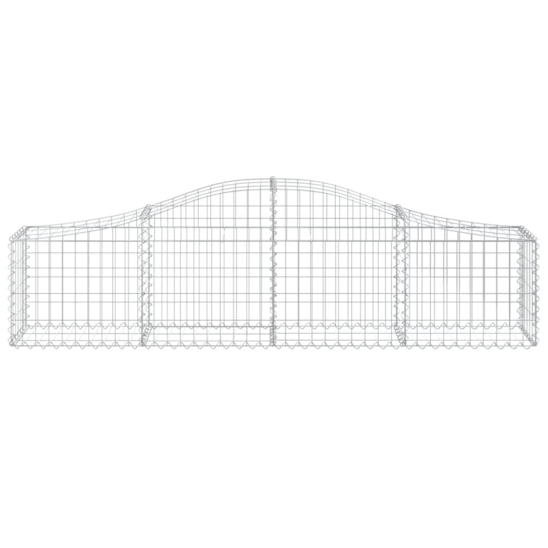 Gabionen mit Hochbogen 6 Stk. 200x30x40/60 cm Verzinktes Eisen