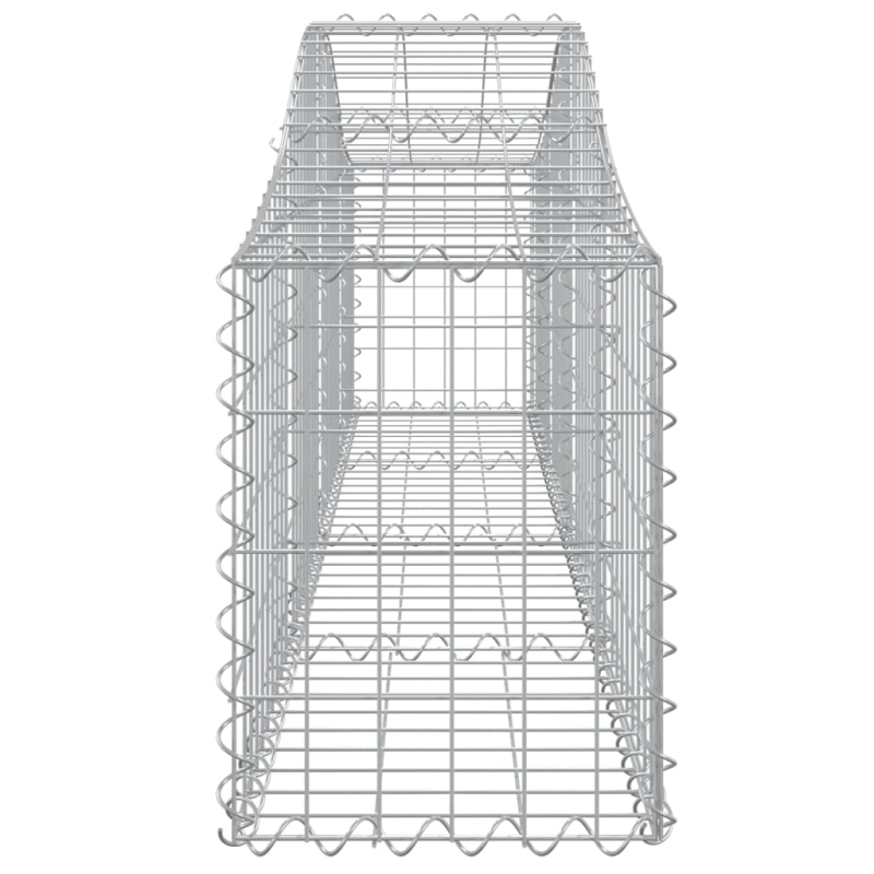 Gabionen mit Hochbogen 12 Stk. 200x30x40/60 cm Verzinktes Eisen